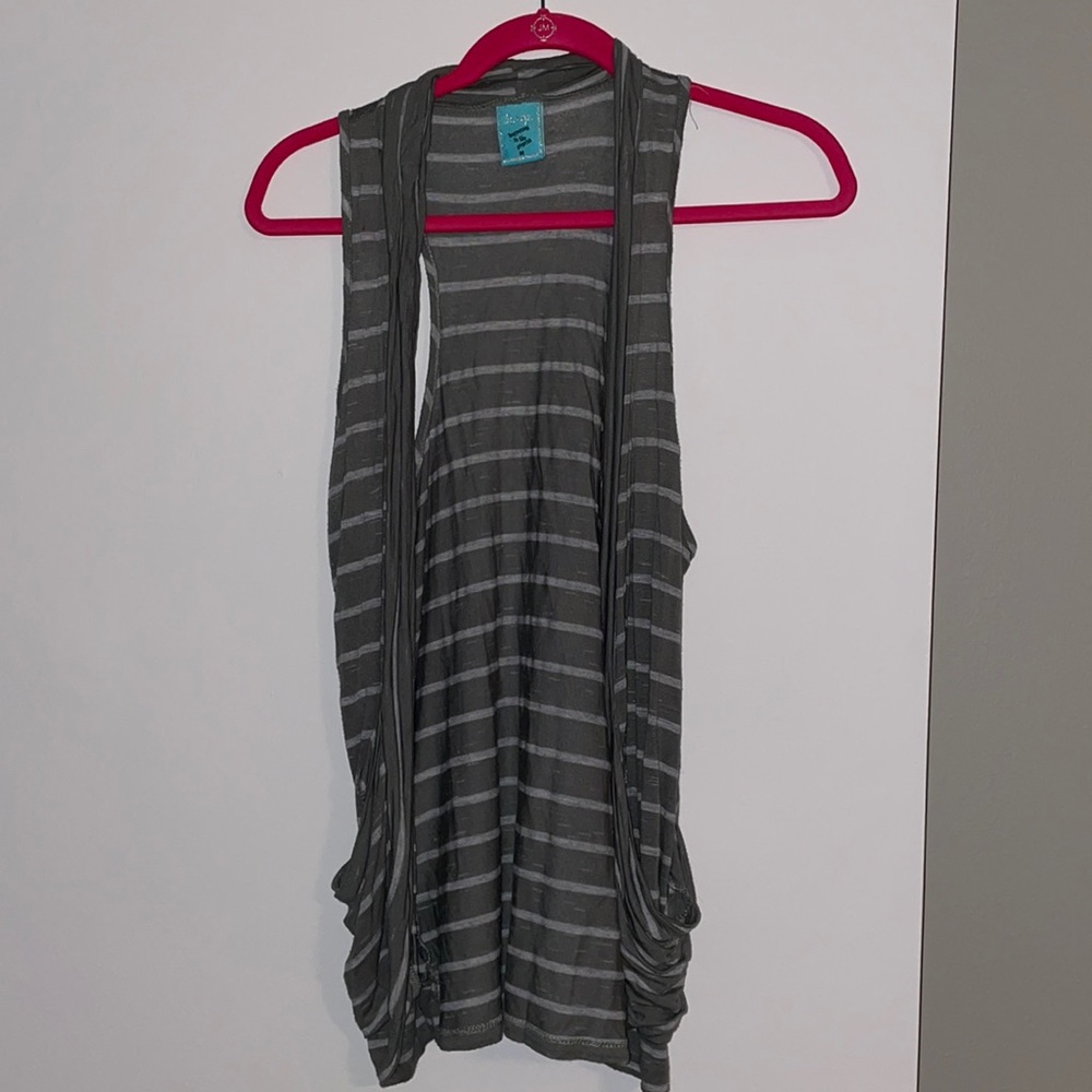 M Military Green / Gray Cardigan Vest